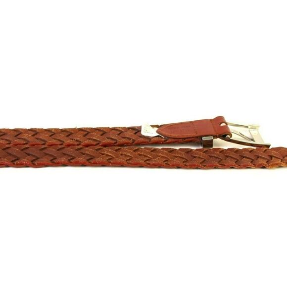 Jones Wear BRAIDED BROWN GENUINE LEATHER 1"Wd CASUAL DRESS WOMEN'S BELT L (T10 - Picture 9 of 9